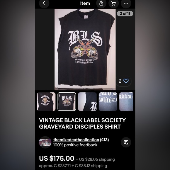 Vintage BLS Graveyard Disciples Demolition Crew Long Sleeve Shirt / XL / 2006 - Picture 10 of 11